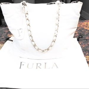 NWOT / White Leather Furla  Shoulder Bag